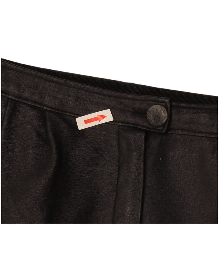 Vintage Womens Leather Skirt W28 Medium Black
