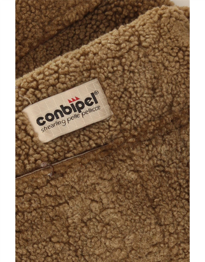 Conbipel Womens Shearling Coat UK 14 Large Brown