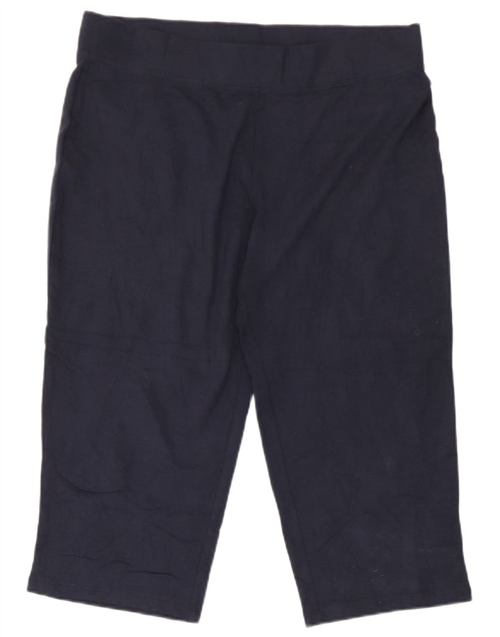 Marks & Spencer Womens Capri Tracksuit Trousers UK 12 Medium Navy Blue