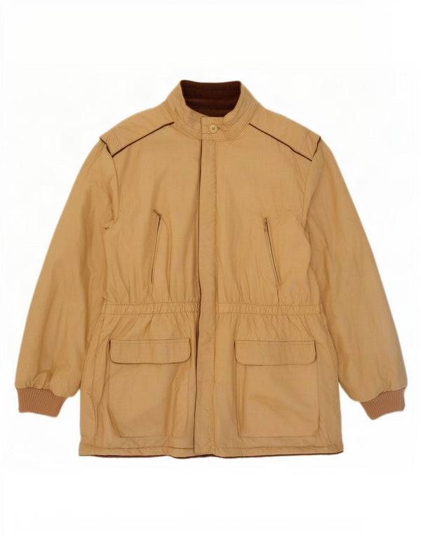 Vintage Womens Reversible Corduroy Windbreaker Coat IT 52 XL Beige Cotton