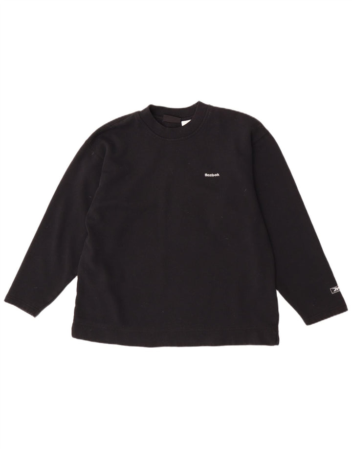 Reebok Womens Sweatshirt Jumper UK 12 Medium Black Polyester