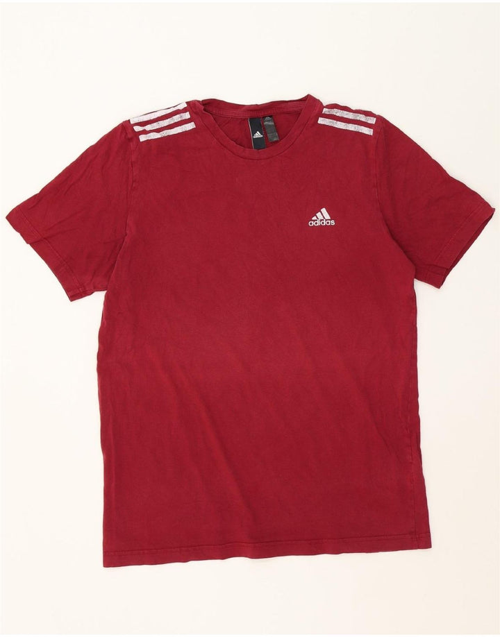 ADIDAS Mens T-Shirt Top Medium Maroon Cotton Vintage Adidas and Second-Hand Adidas from Messina Hembry 