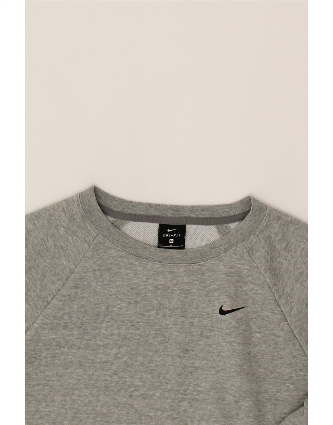 NIKE Womens Crop Sweatshirt Jumper UK 14 Medium Grey Polyester Vintage Nike and Second-Hand Nike from Messina Hembry 