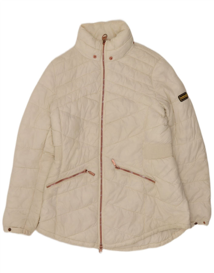 Barbour Womens Padded Coat UK 14 Large White Synthetic