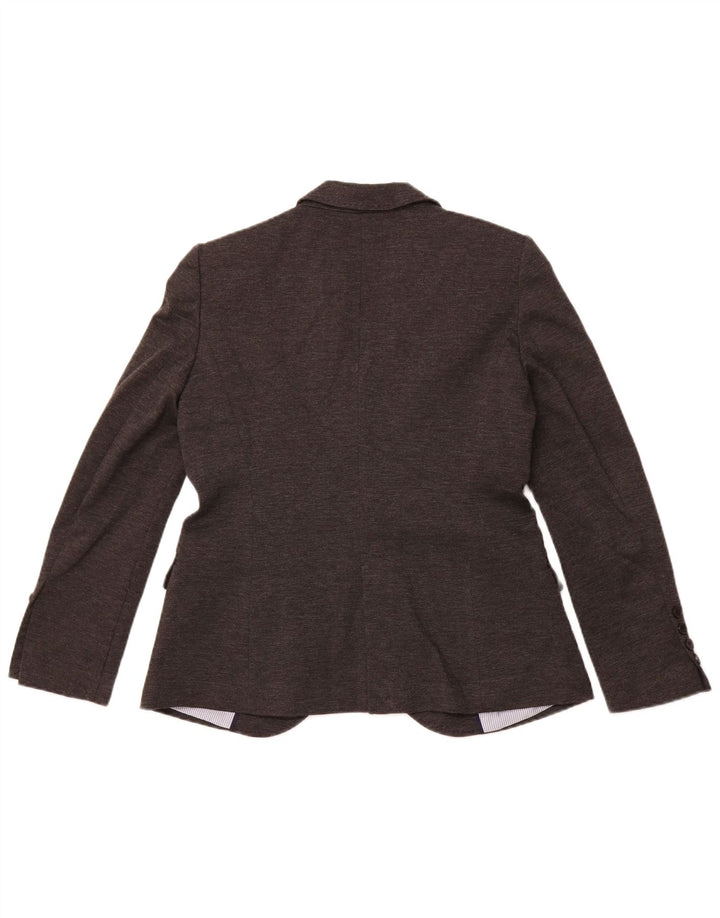 ZARA Womens 1 Button Blazer Jacket UK 18 XL Grey Polyester