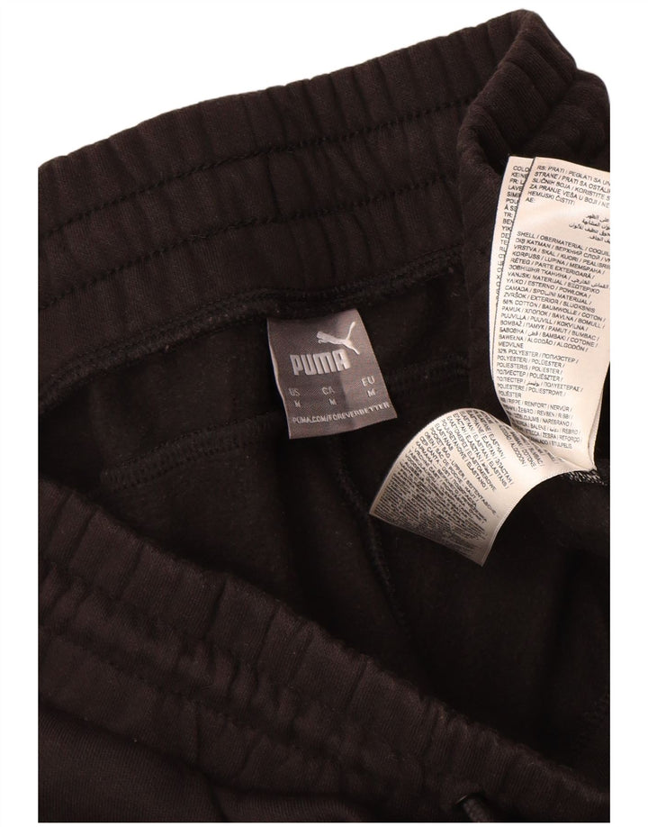 PUMA Mens Graphic Tracksuit Trousers Joggers Medium  Black Cotton