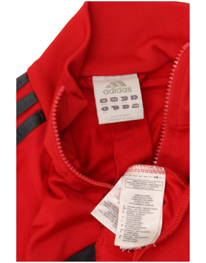 ADIDAS Mens Tracksuit Top Jacket UK 38/40 Medium Red Colourblock Polyester