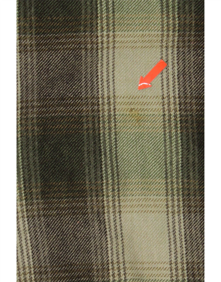 Bailo Mens Overshirt Shirt Large Green Check Wool