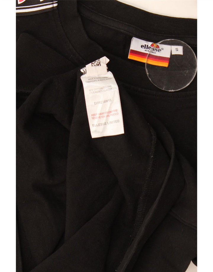 Ellesse Mens Heritage Graphic Sweatshirt Jumper Small Black Colourblock
