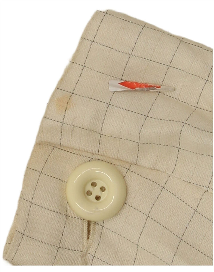 Vintage Womens 4 Button Blazer Jacket IT 44 Medium Off White Check Viscose