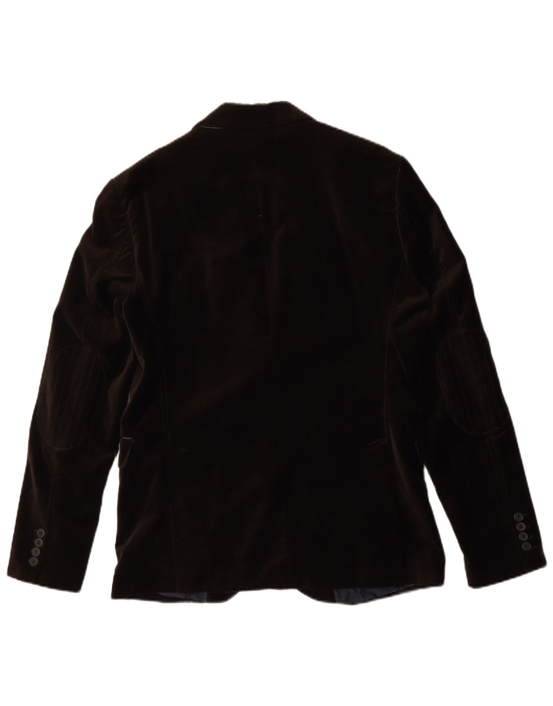 Zara Mens 2 Button Velour Blazer Jacket EU 50 Medium Brown Polyester