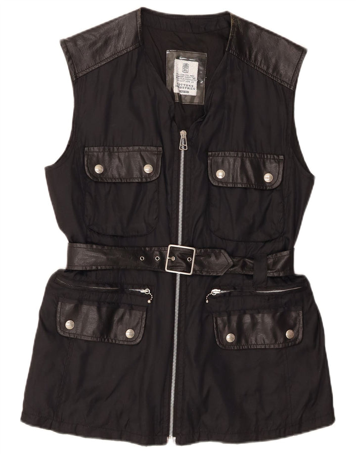 Cotton's Industries Womens Utility Gilet UK 14 Medium Black Polyamide