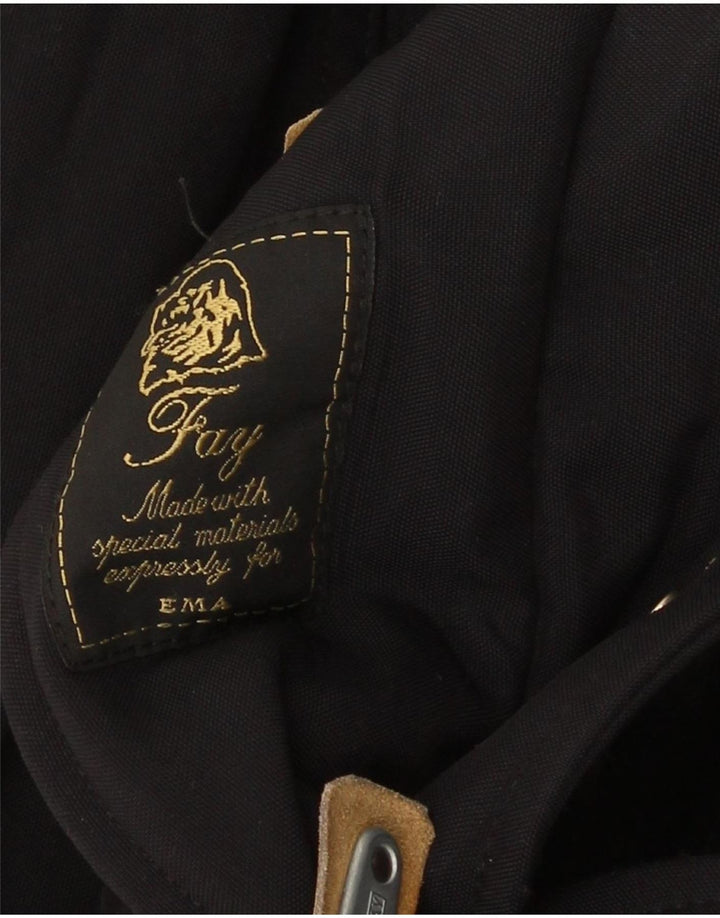 Fay Womens Duffle Coat UK 44 2XL Black Classic
