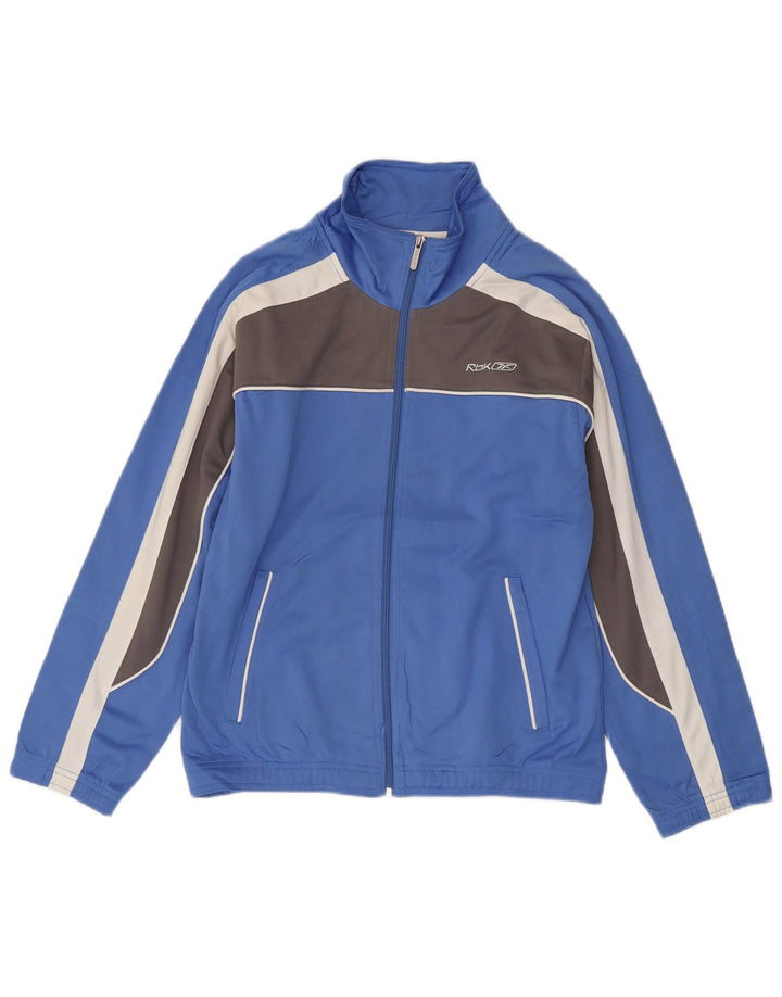 Reebok Mens Tracksuit Top Jacket XS Blue Colourblock Polyester