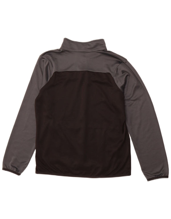 PUMA Mens Zip Neck Pullover Tracksuit Top Medium Black Colourblock