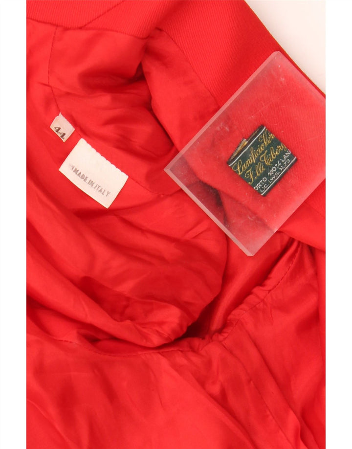 Vintage Womens Crop Double Breasted Blazer Jacket IT 44 Medium Red