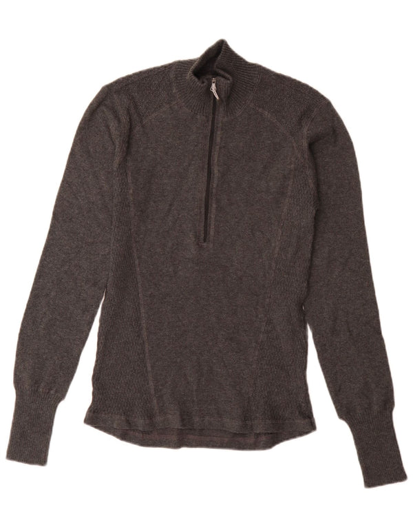Eddie Bauer Mens Zip Neck Jumper Sweater Small Grey Cotton
