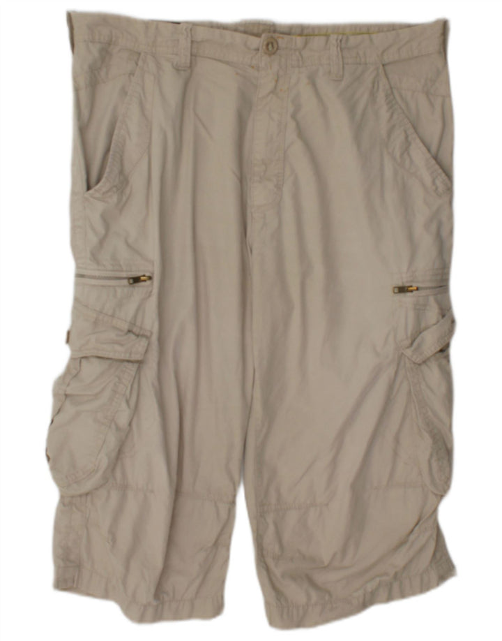 Marks & Spencer Mens Blue Harbour Cargo Shorts W36 Large Beige Cotton