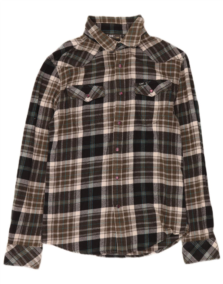 LEE Mens Flannel Shirt Small Multicoloured Check Cotton