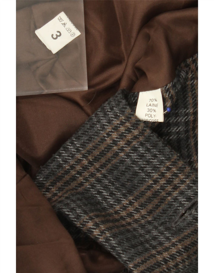 VINTAGE Mens Longline Blazer Jacket UK 40 Large Grey Houndstooth