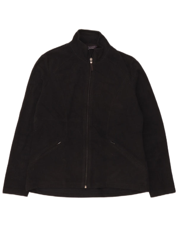 Marks & Spencer Womens Fleece Jacket UK 12 Medium Black Polyester