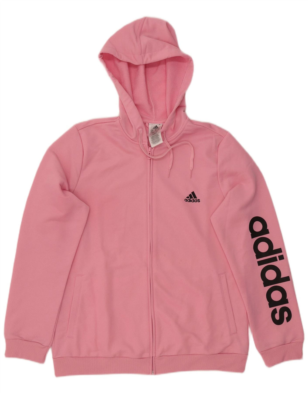 ADIDAS Womens Graphic Zip Hoodie Sweater UK 20/22 XL Pink Polyester