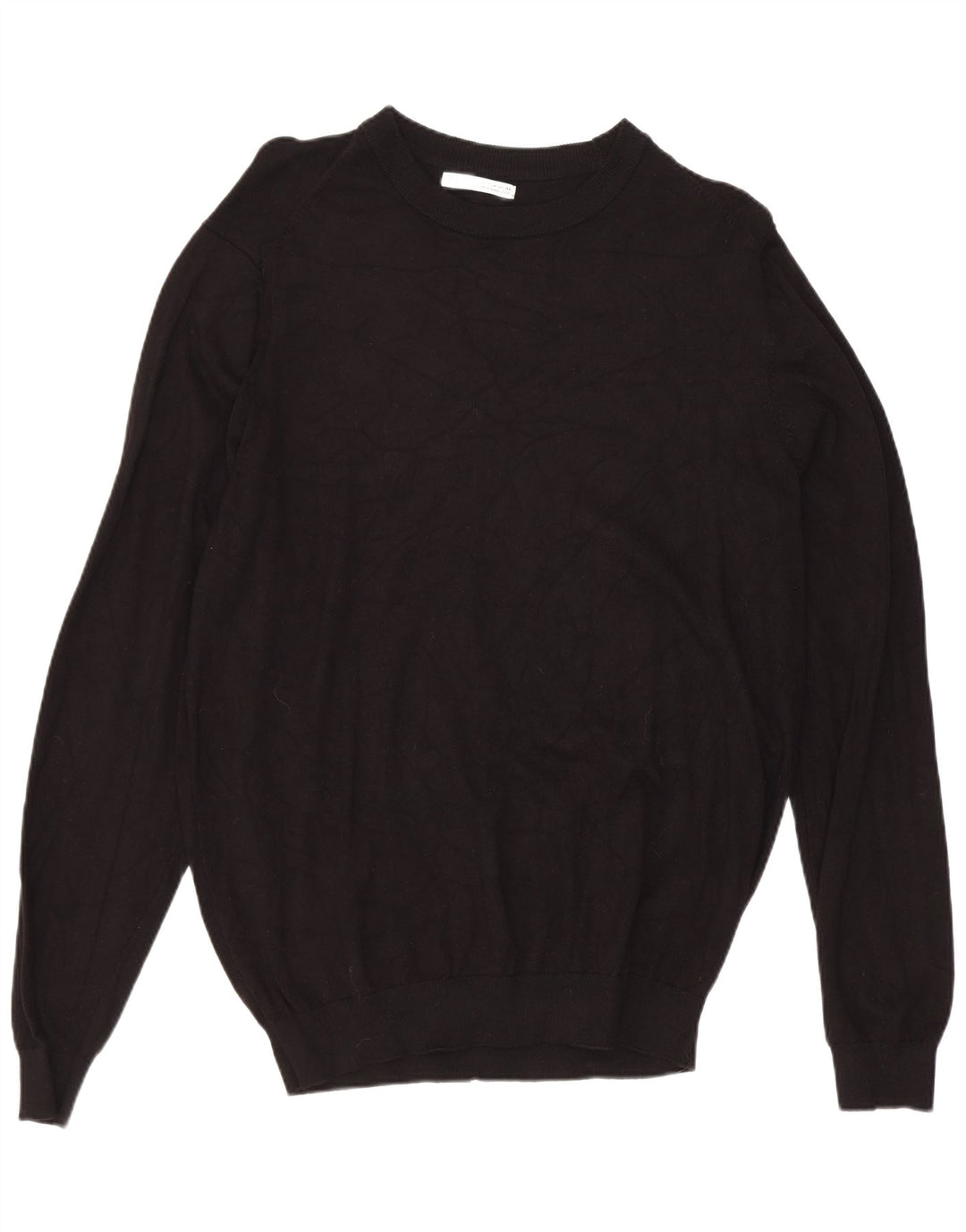 Zara Mens Boat Neck Jumper Sweater Medium Black