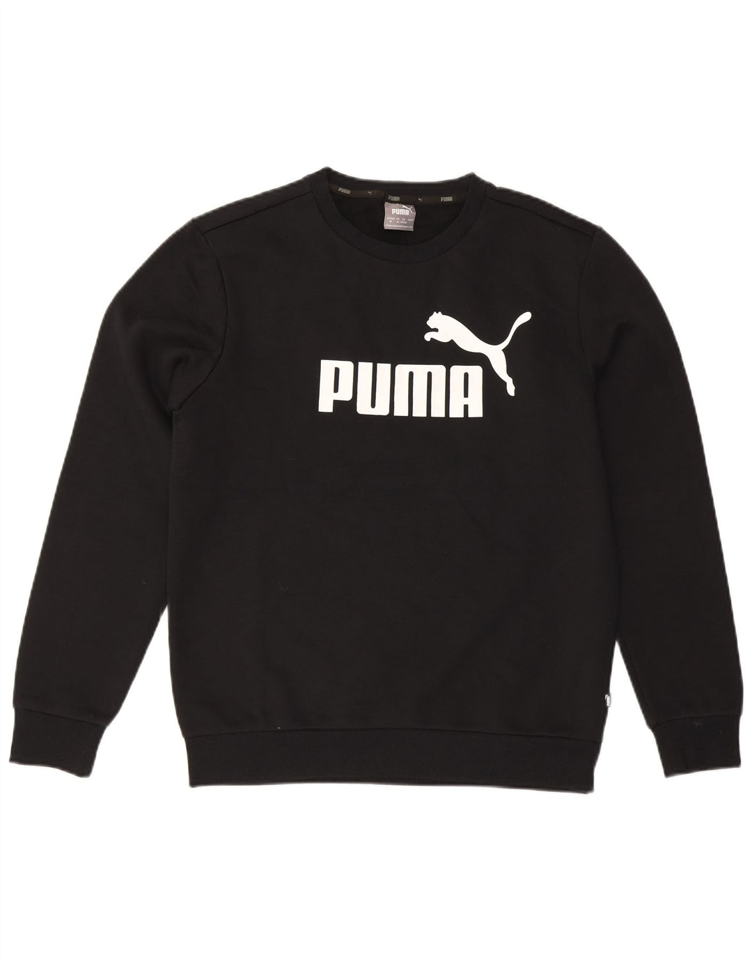 PUMA Mens Graphic Sweatshirt Jumper Medium Black Cotton