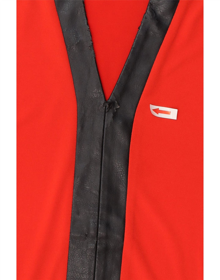 Calvin Klein Womens Blouse Top UK 10 Small Red Colourblock Polyester