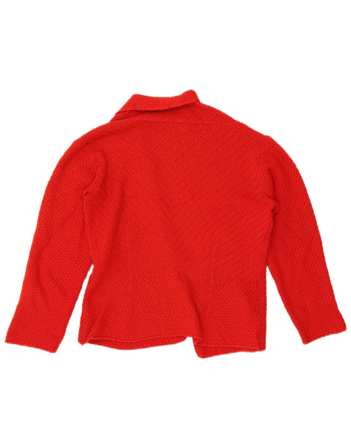Marks & Spencer Womens Crop Open Cardigan Sweater UK 10 Small  Red Wool