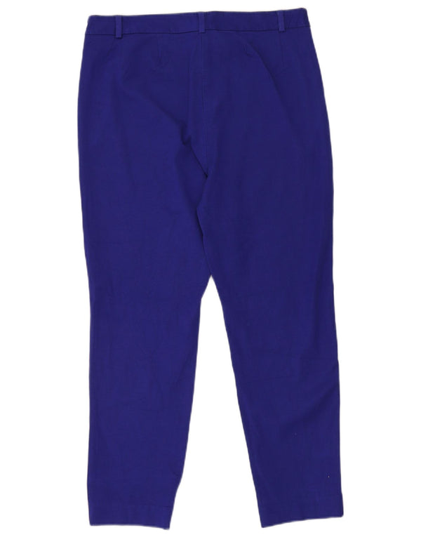 Marks & Spencer Womens Slim Cropped Trousers UK 14 Large W30 L27 Blue