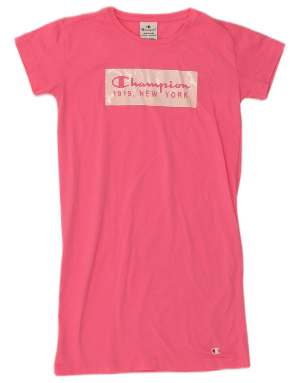 Champion Girls Graphic T-Shirt Dress 9-10 Years Medium Pink