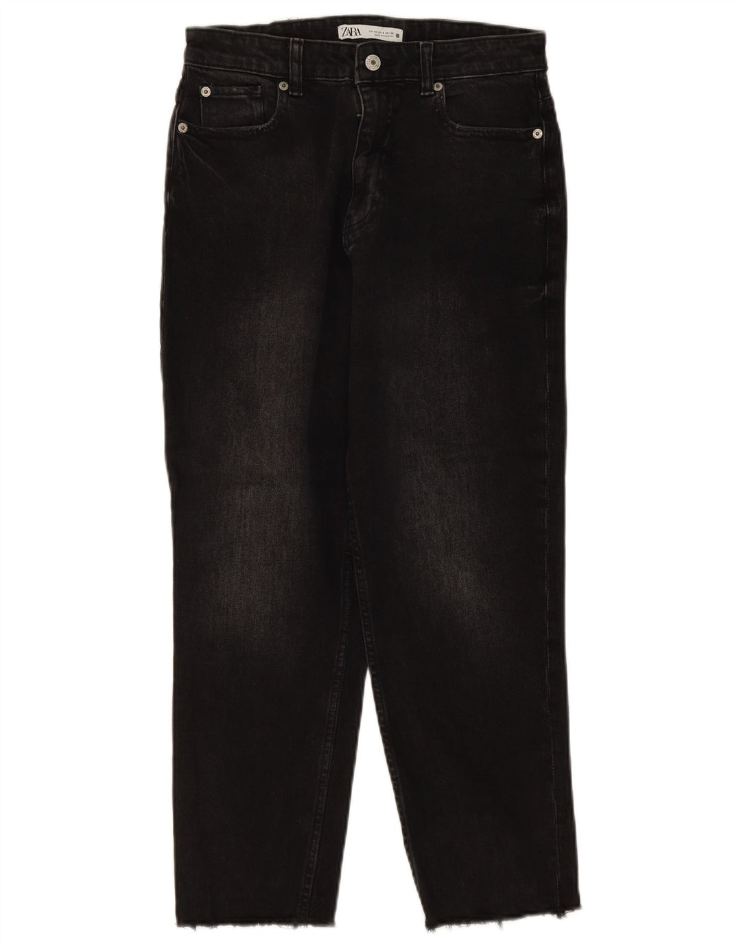 ZARA Womens Cropped Jeans EU 40 Medium W30 L25 Black Cotton
