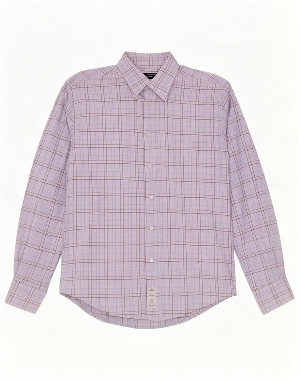 Sergio Tacchini Mens Shirt Medium Blue Check Cotton