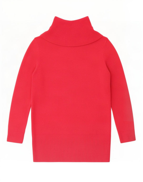 Marks & Spencer Womens Roll Neck Jumper Sweater UK 14 Large Pink Acrylic