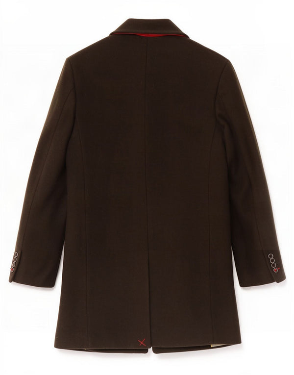 Vintage Mens Overcoat UK 40 Large Brown Wool