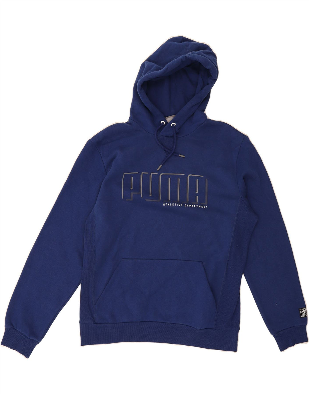PUMA Mens Graphic Hoodie Jumper Large Blue Vintage Puma and Second-Hand Puma from Messina Hembry 