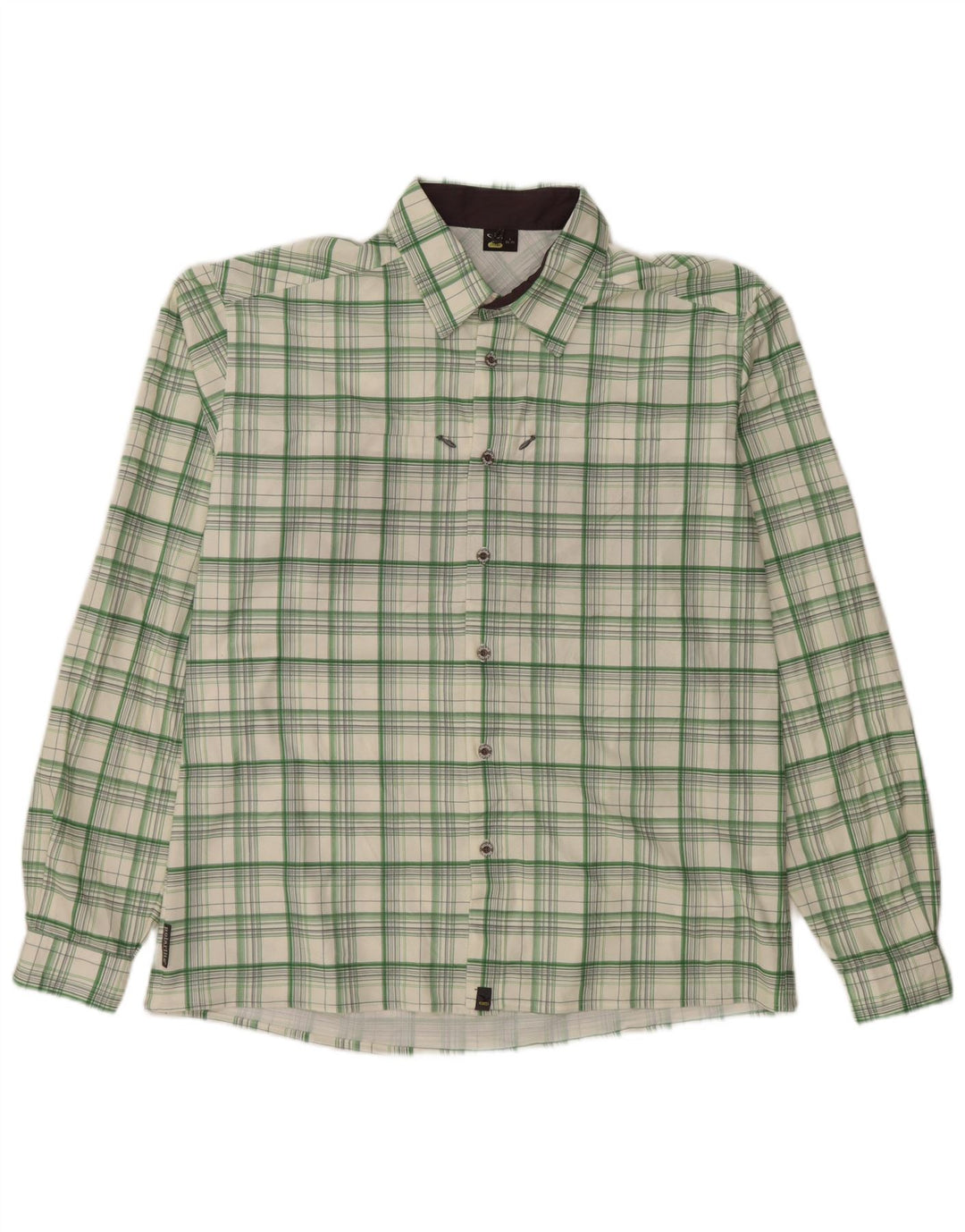 SALEWA Mens Shirt Large Green Check Polyester