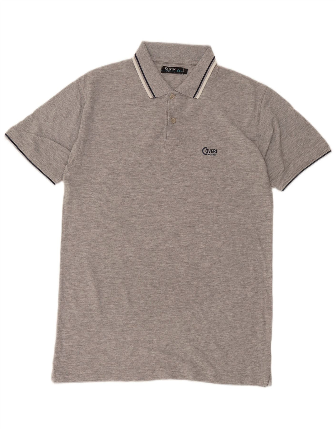 Coveri Mens Polo Shirt Large Grey Cotton