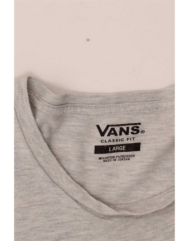 Vans Mens Classic Fit T-Shirt Top Large Grey Cotton