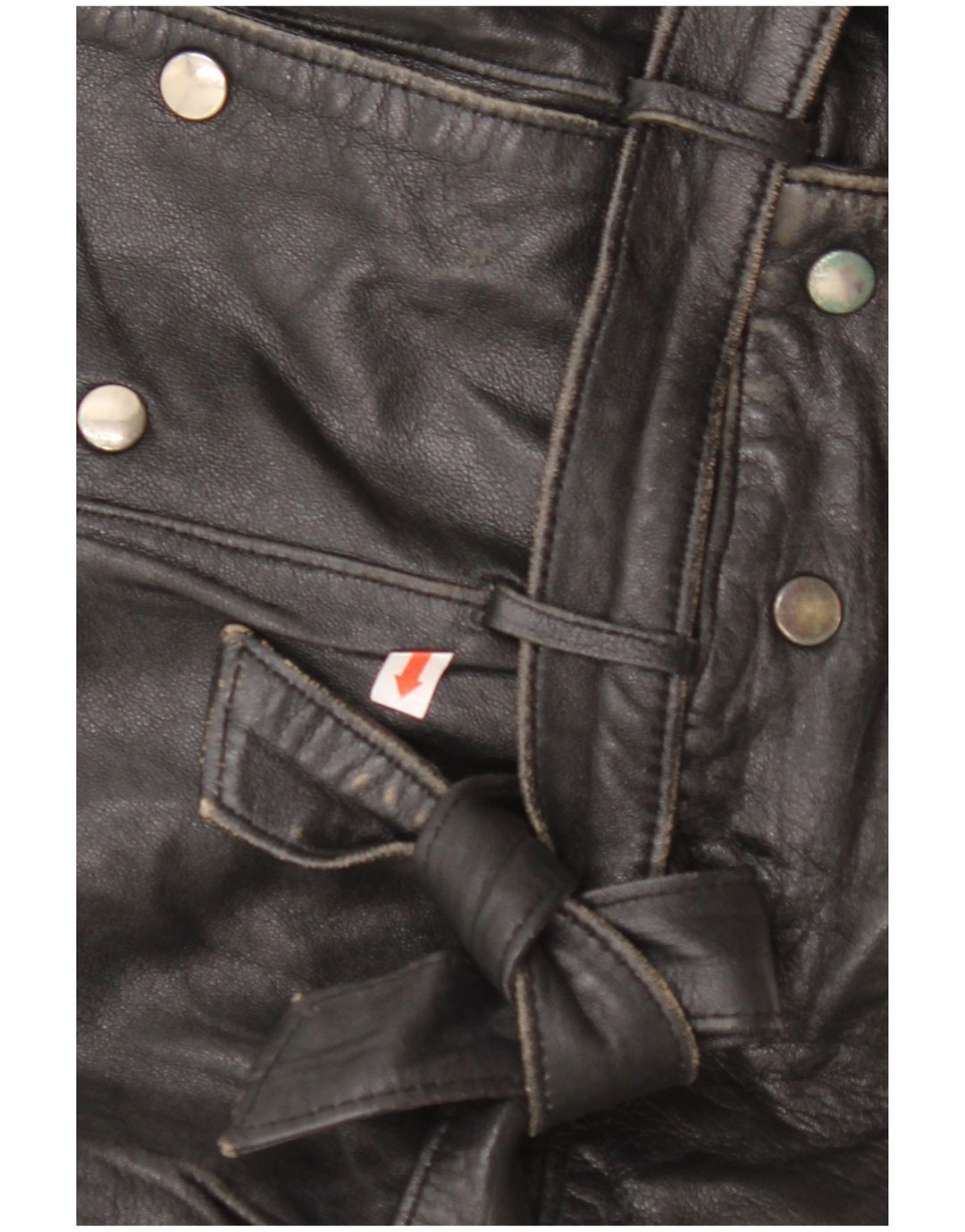 VINTAGE Womens Oversized Leather Jacket EU 42 Large Black Leather