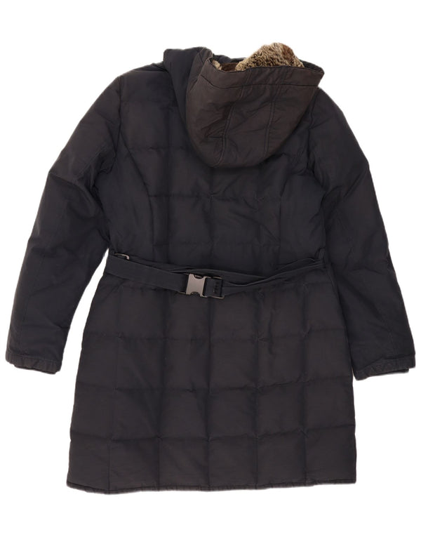 WOOLRICH Womens Hooded Padded Coat UK 18 XL Navy Blue Polyester