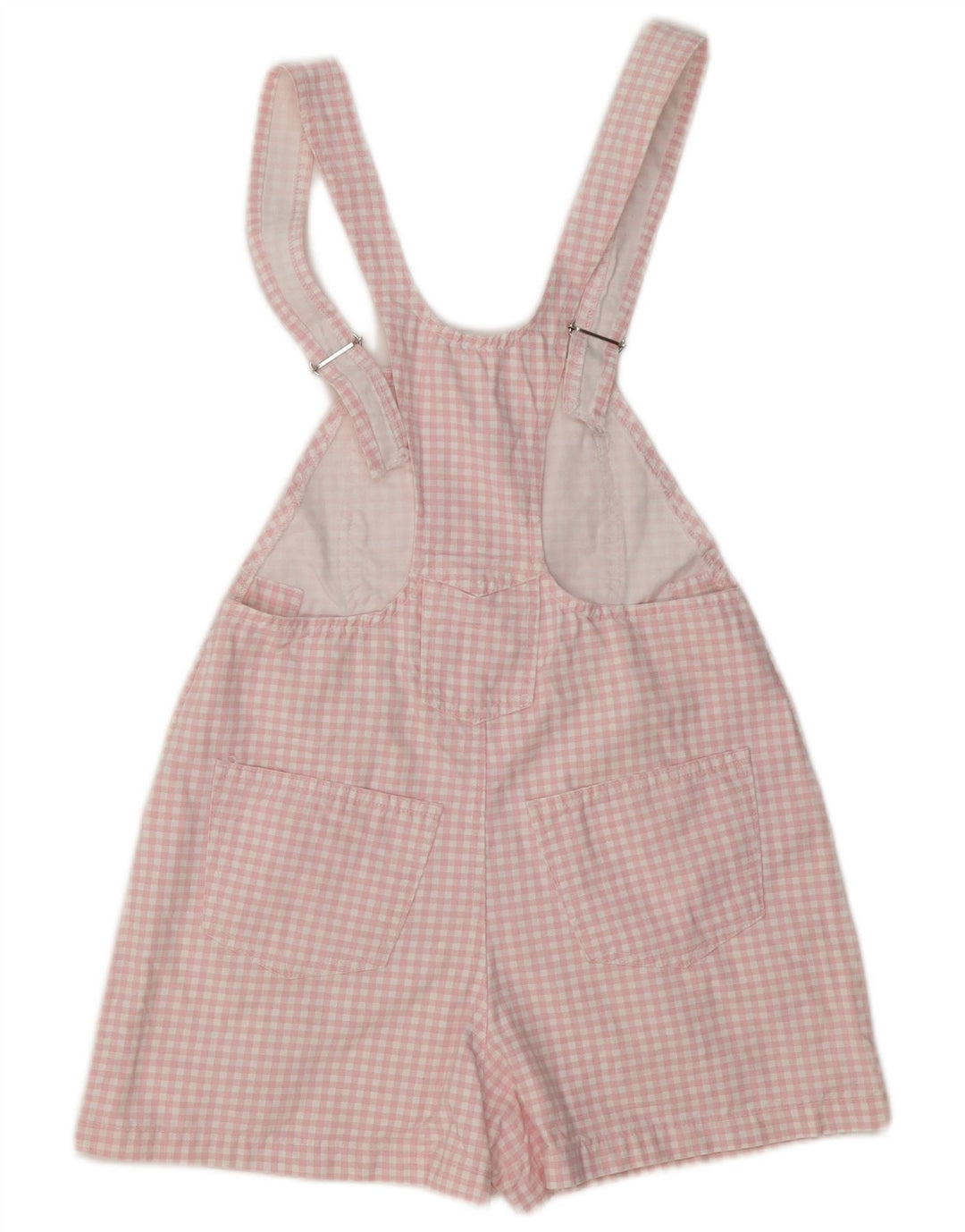Vintage Womens Dungarees Shorts IT 40 Small W30  Pink Gingham Cotton