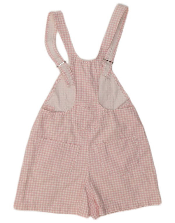 Vintage Womens Dungarees Shorts IT 40 Small W30  Pink Gingham Cotton
