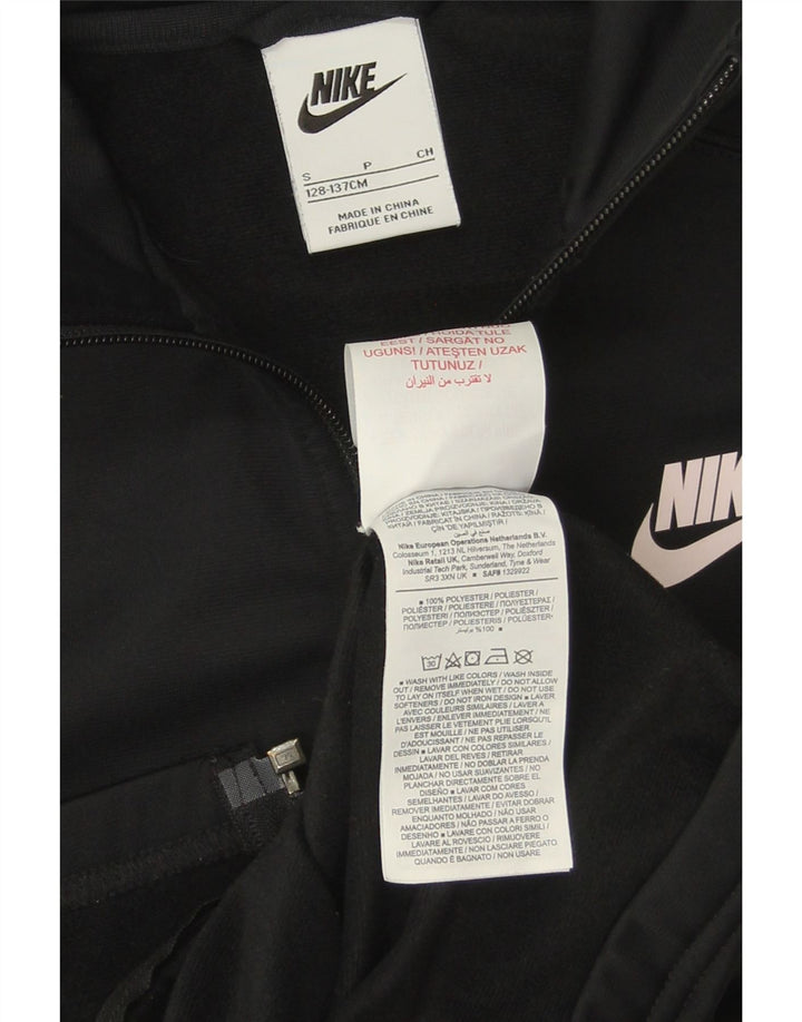 NIKE Boys Tracksuit Top Jacket 8-9 Years Small  Black Polyester