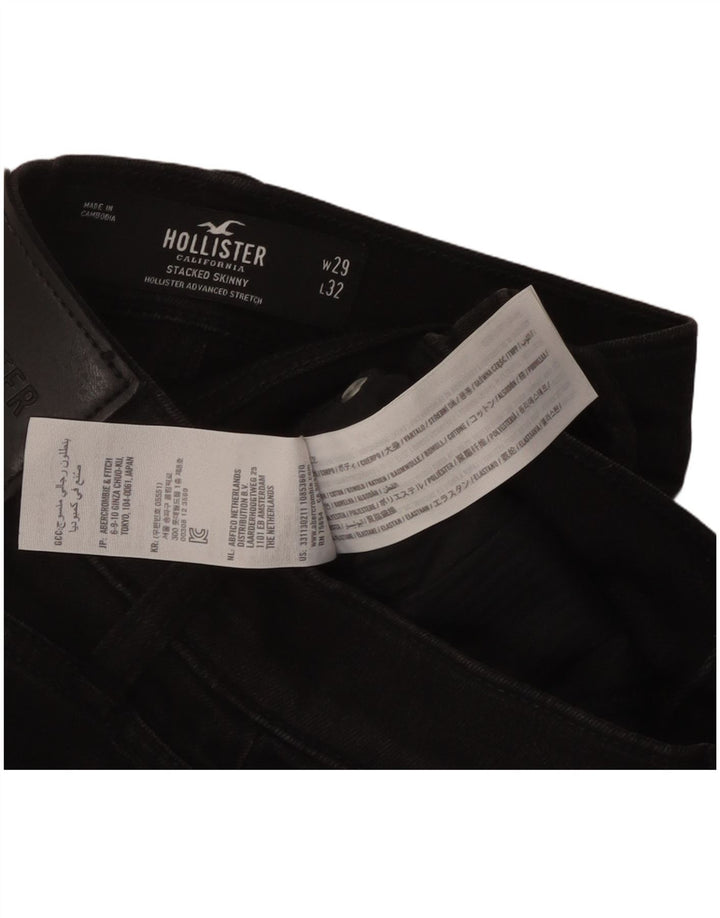 HOLLISTER Mens Skinny Jeans W29 L32 Black Cotton