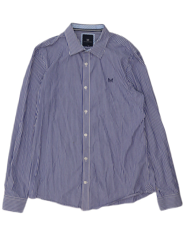 Crew Clothing Mens Slim Fit Shirt Medium Blue Pinstripe Cotton