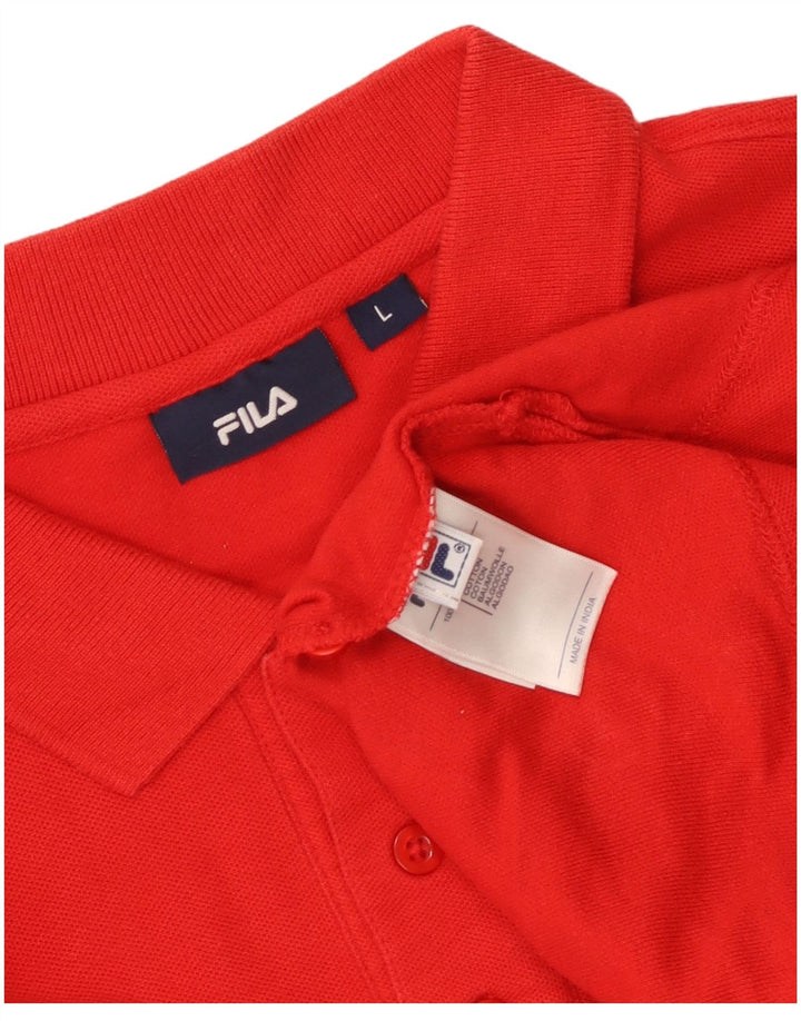 Fila Mens Polo Shirt Large Red Cotton