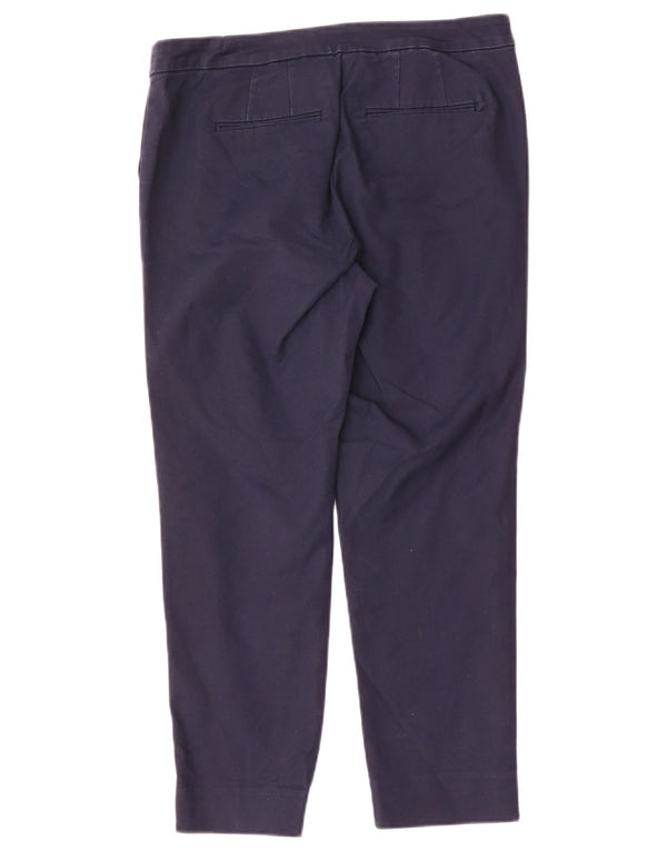 Boden Womens Crop Chino Trousers UK 12 Medium W32 L25 Navy Blue Cotton