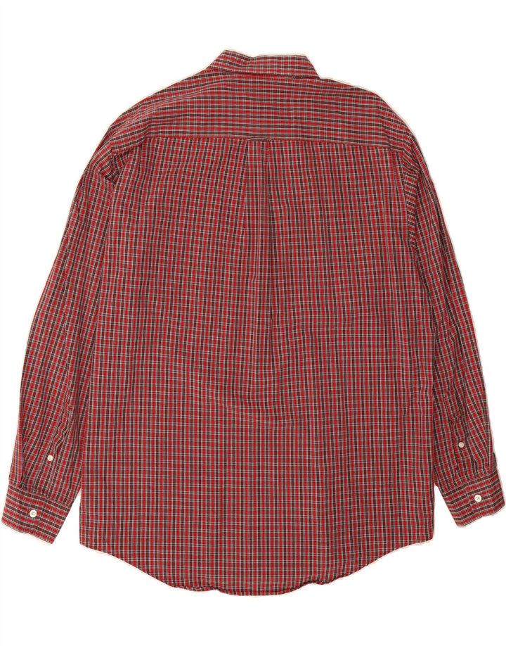 NAUTICA Mens Shirt Large Red Check Cotton Vintage Nautica and Second-Hand Nautica from Messina Hembry 